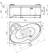Акриловая ванна Timo Linna 169х110 R LINNA169R-SET цвет Белый-2