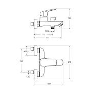 Смеситель для ванны BelBagno Due DUE-VASM-GM цвет Оружейная сталь-6