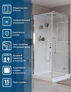 Душевая кабина BelBagno Uno 90х90 R UNO-CAB-A-1-90-C-Cr-Bi-TOP-R без гидромассажа