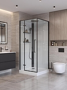 Душевая кабина BelBagno Uno 90х90 L UNO-CAB-A-1-90-C-NERO-Bi-TOP-L без гидромассажа-2