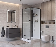 Душевая кабина BelBagno Uno 90х90 L UNO-CAB-A-1-90-C-NERO-Bi-TOP-L без гидромассажа-4