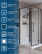 Душевая кабина BelBagno Uno 90х90 R UNO-CAB-A-1-90-C-NERO-Bi-TOP-R без гидромассажа