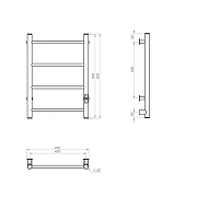 Электрический полотенцесушитель Aringa Честер 60х40 AR03043GS цвет Оружейная сталь-2