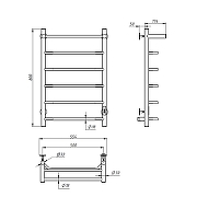 Электрический полотенцесушитель Aringa Киото 80х50 AR03047GS с полкой цвет Оружейная сталь-2