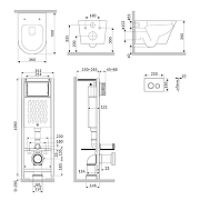 Комплект унитаза с инсталляцией AM.PM X-Joy Aquaspin IS110101.851900 цвет Белый с сиденьем Микролифт и клавишей смыва цвет Белый глянцевый-11
