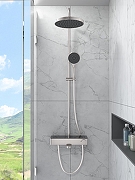 Душевая система Vitra Core Round A4730934EXP с термостатом цвет Брашированный никель-5