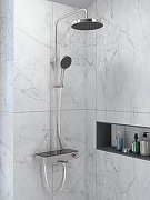 Душевая система Vitra Core Round A4730934EXP с термостатом цвет Брашированный никель-6