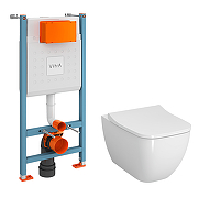 Комплект унитаза с инсталляцией Vitra Shift 9855B003-7207 цвет Белый с сиденьем Микролифт