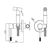 Гигиенический душ со смесителем Voda Vessel Gold VSL01G цвет Золотой сатин-1