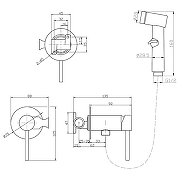 Гигиенический душ со смесителем ESKO Shanghai Gold SMHGold цвет Золотой сатин-1