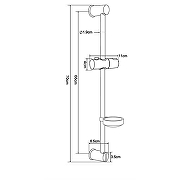 Душевая штанга ESKO SR722_Z02 с мыльницей цвет Хром-1