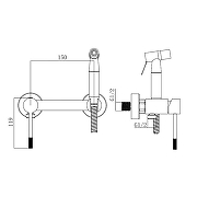 Гигиенический душ со смесителем Voda Vessel Black VSL02B VODA цвет Черный матовый-1