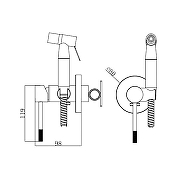 Гигиенический душ со смесителем Voda Vessel Gun Metal VSL01GM цвет Оружейная сталь-1