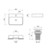 Раковина Wellsee Clermont 60 302611000 цвет Серый матовый-8