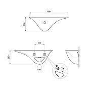 Раковина Wellsee Oxymoron 90 319901000 цвет Белый глянцевый-8
