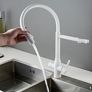 Смеситель для кухни Shevanik S378C цвет Белый матовый-7