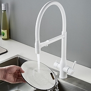 Смеситель для кухни Shevanik S378C цвет Белый матовый-10