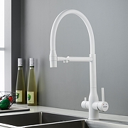 Смеситель для кухни Shevanik S378C цвет Белый матовый-17