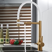 Смеситель для кухни Shevanik S378G цвет Золотой сатин Белый-5