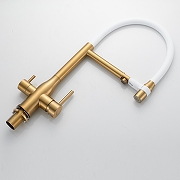 Смеситель для кухни Shevanik S378G цвет Золотой сатин Белый-18