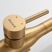 Смеситель для кухни Shevanik S378G цвет Золотой сатин Белый-19