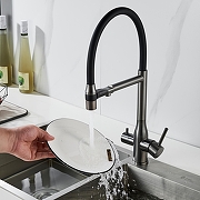 Смеситель для кухни Shevanik S378T цвет Оружейная сталь-9