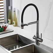 Смеситель для кухни Shevanik S378T цвет Оружейная сталь-11