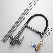 Смеситель для кухни Shevanik S378T цвет Оружейная сталь-24