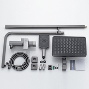 Душевая система Shevanik S4636T цвет Оружейная сталь-1