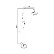 Душевая система Shevanik S3096 c термостатом цвет Хром-17