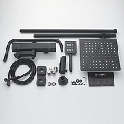 Душевая система Shevanik S3096H c термостатом цвет Черный матовый-1