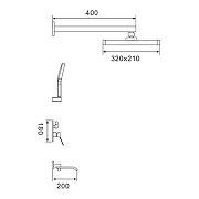 Душевая система Shevanik S4035T цвет Оружейная сталь-24