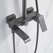 Душевая система Shevanik S4036T цвет Оружейная сталь-18