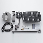 Душевая система Shevanik S4135T цвет Оружейная сталь-1