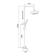 Душевая система Shevanik S4136T цвет Оружейная сталь-24