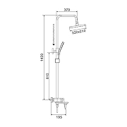 Душевая система Shevanik S4226T цвет Оружейная сталь-24