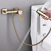 Гигиенический душ со смесителем Shevanik S6105G-1 цвет Золотой сатин-3