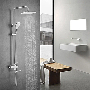 Душевая система Shevanik S8036F цвет Белый Хром-1