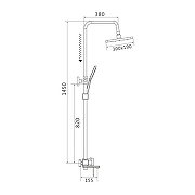 Душевая система Shevanik S8536T цвет Оружейная сталь-9