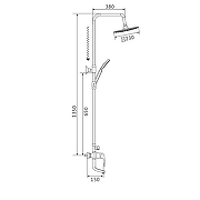Душевая система Shevanik S9836H цвет Черный Хром-10