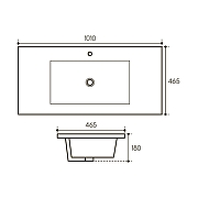 Раковина Aqueduto Monolito 100 MON1110 цвет Белый глянцевый-2