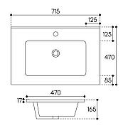 Раковина Aqueduto Monolito 70 MON2710 цвет Белый глянцевый-2