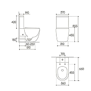 Унитаз компакт Aqueduto Ovo Plus Tornado AQDSOVOT10 цвет Белый глянцевый с бачком и сиденьем Микролифт-4