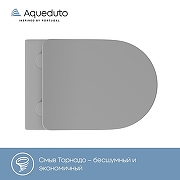 Унитаз Aqueduto Cone Tornado CONT2130 подвесной цвет Серый матовый с сиденьем Микролифт-1