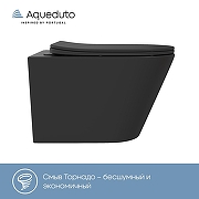 Унитаз Aqueduto Cone Tornado CONT2140 подвесной цвет Черный матовый с сиденьем Микролифт-2