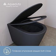 Унитаз Aqueduto Cone Tornado CONT2140 подвесной цвет Черный матовый с сиденьем Микролифт-5