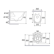 Унитаз Aqueduto Cone Tornado CONT2140 подвесной цвет Черный матовый с сиденьем Микролифт-7