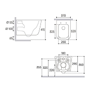Унитаз Aqueduto Macio Tornado MACT2120 подвесной цвет Белый матовый с сиденьем Микролифт-7
