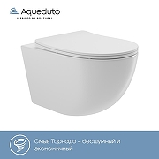 Унитаз Aqueduto Ovo Tornado OVOT2110 подвесной цвет Белый глянцевый с сиденьем Микролифт