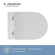 Унитаз Aqueduto Ovo Tornado OVOT2110 подвесной цвет Белый глянцевый с сиденьем Микролифт-1